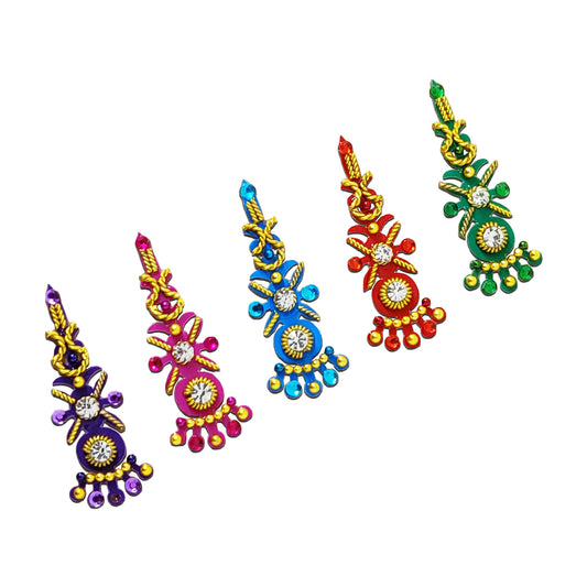 Comet Busters® Multicolor Artistic Bridal & Festive Bindis (25mm) – Handcrafted, Reusable & Skin-Friendly Bindi Stickers for Women & Girls | BIN001