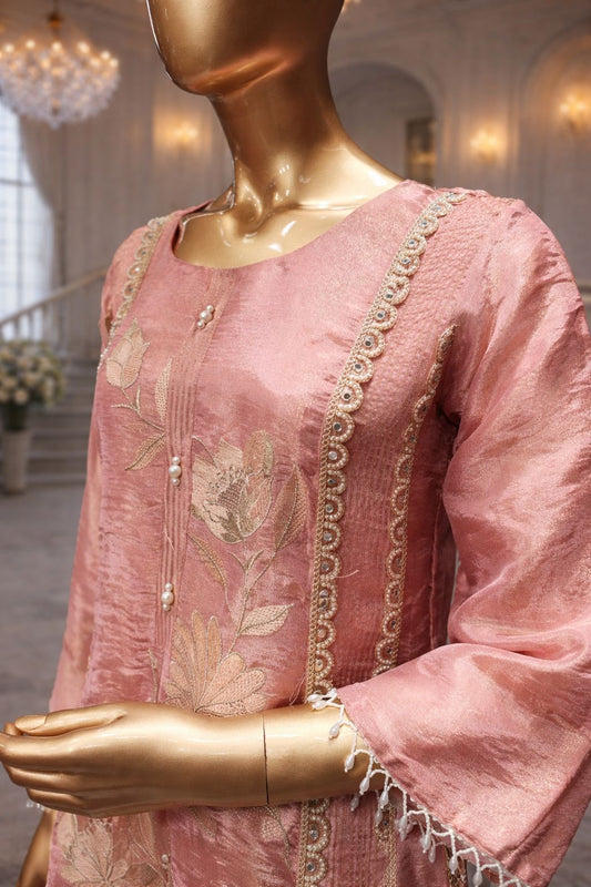 Elegant Moff Tissue Silk Sharara with Rashem & Zari Work