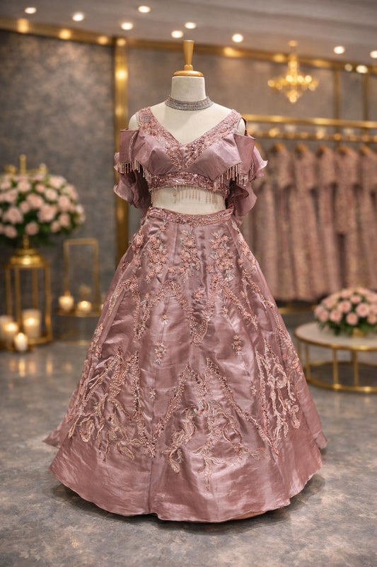 Soft Lavender Pink Designer Lehenga with Elegant Hand Embellishments